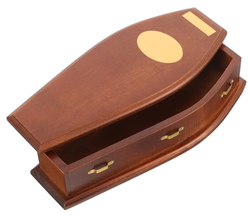 ifundom Sarg-Modell Tisch Sarg Abalone Muschel Sarg-leckerli-Box Vampir Sarg Schatulle Blaue Tischuhr Halloween- Särge Und Schatullen Sarg-geschenkboxen Miniatur Mikroszene Holz