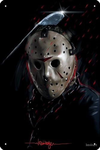 Jason Voorhees Kunstdruck Metall Blechschild Plakette Man Cave Wall 8x12 Inch Wall Art Decoration