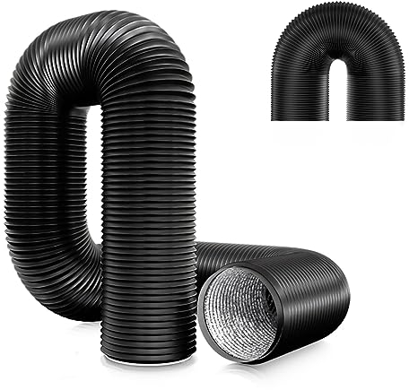 Brogachy 125 mm Manguera de Ventilación PVC,Manguera de Aluminio Flexible,Tubo de Aluminio 5 Metros Para Campana Extractora, Climatización, Secadora Secadora