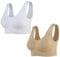 Lemef 2-Pack Seamless Sports Bra Wirefree Yoga Bra with Removable Pads for Women (Small, Nude&White)