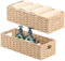 YheenLf aufbewahrungskörbe, 2er-Pack korb (37x16.5x11cm/33x12.5x10cm), regalkörbe geflochten, Stapelbare aufbewahrungsbox, körbchen für Schlafzimmer und Badezimmer, Schöner Baskets, Natur