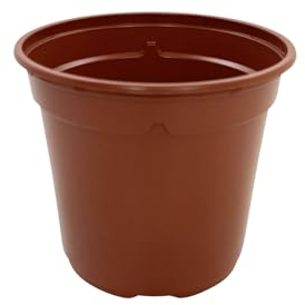 Oakland Gardens 13cm Plant Pots Terracotta Plastic Tall Deep Full Size Flower Pot 5 Seedling Pot- Pack of 10