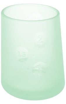 CAIKEZI Olababy First Cup | Clear Sense 100% Silicone Infant Trainer Cup | 2oz Medicine Cup for Newborn | Non-Slip & Sloping Design for Tiny Hands & Baby Led Weaning (Mint, 1 Cup)