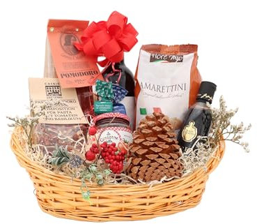 Italienische Weihnachten Geschenkkorb | Präsentkorb Geschenk für Gourmets | Hochwertige Produkte aus Bella Italia