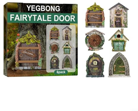 PETSTIBLE Lot de 6 nains de jardin miniatures pour porte de fée, décoration d'intérieur (C)