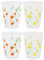 YöL Pack of 4 Clear Plastic Tumblers Cups Orange Lemon Print Summer Party Picnic BBQ Drinking Glasses
