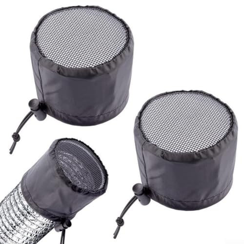 SPORTARC 2Pcs Grow Tents Vent Cover, Duct Filter Net For Exhaust Fan Plant Growth Black Mesh Screen Shield(8in)