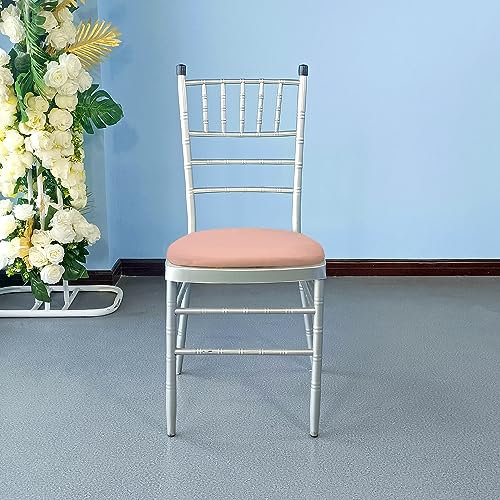 Trimming Shop Dining Seat Chair Covers Stretchable Spandex High Back Dining Chair Slipcovers Removable & Washable Seat Protector for Dining Room, Living Room Wedding, Hotel & Banquet, Rose Gold, 2pcs