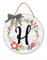 Last Name Sign for Front Door Decor H Monogrammed Initial Door Hanger 28CM Initial Welcome Sign Personalized Wreath Letter Door Hanging Housewarming Gift