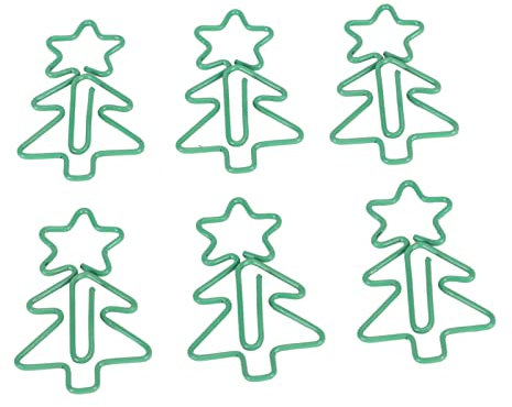 Fancy Büroklammern, 100 Stück, ausgefallene Büroklammern, Weihnachtsbaum, rutschfest, Mehrzweck-Büroklammern für Zuhause, Schule, Büro