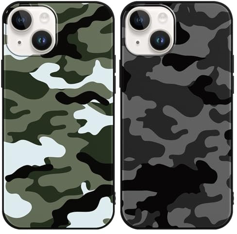 Yomjew 2 Pack Cute Camo Phone Case for iPhone 13 Mini 5.4 inch, Aesthetic Girly Anti-Scratch Soft Slim Flexible Protective Shockproof Matte Funda Cover for Women Girls