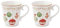 Easy Life Set 2 Tazze Mug natalizie in porcellana con sfere Christmas Eve 275 ml