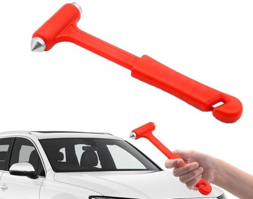 Martillo De Seguridad Para Coche - Rompevidrio Con Martillo Seguro | Freno De Vidrio Esencial Para Escapar Del Vehículo 2 En 1 | Cortador De Cinturón De Seguridad | Martillo De Escape De Emergencia