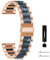 MaEiol 18mm Bracelet pour Huawei Watch 5/GT 5 Pro 42mm / Huawei Watch GT 5/GT 4 41mm, Bracelet Montre Métal Résine Acier Inoxydable pour Garmin Venu 3S 41mm / Garmin Forerunner 265S - Or Rose+Bleunoir