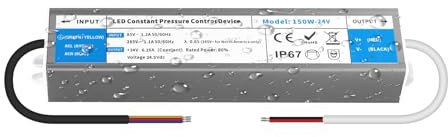 YOODI Trasformatore 24V 150W 6,25A Alimentatore AC 220V a DC 24V IP67 Impermeabile Driver LED Ultra Fino Tensione Costante Adattatore Power Supply per Strisce Luci Lampada LED Esterni