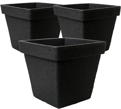 Centi 3er Set Extrem Robust: Großer Blumentopf Außen 40x40cm in Anthrazit,Pfalnztöpf groß Außen - Perfektion für deinen Garten!