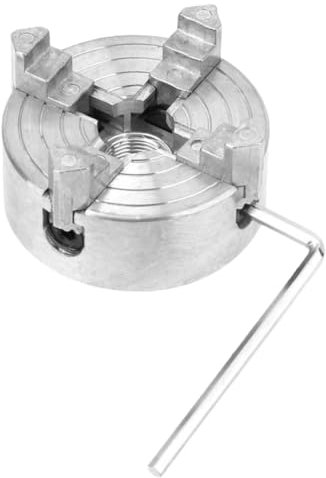 Veemoon Mini Mandril De Cuatro Garras Para Torno Herramienta De Sujeción Manual Para Metal y Accesorio Duradero y Preciso Para Proyectos