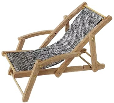 Mini-Strandstuhl – Miniatur-Strandstuhl, Puppenhaus-Zubehör | Leichte, tragbare Sonnenliege, Deko-Miniaturmöbel, Puppenhaus-Strandstuhl für Puppenhaus, Bücherregal, Schreibtisch