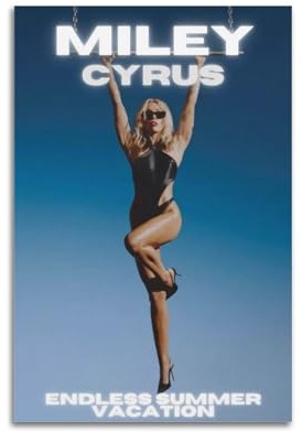 Miley Cyrus Poster, ästhetisches Vintage-Wandkunst, Leinwandposter, dekoratives Gemälde, Wohnzimmer, Schlafzimmer, Dekoration, 30 x 45 cm, ungerahmter Stil