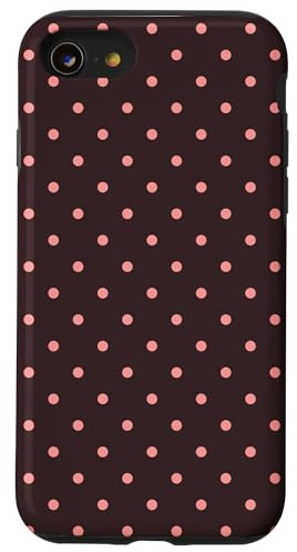 Cottagecore Rosa Punkte auf erdigem Braun Hülle für iPhone SE (2020) / 7 / 8