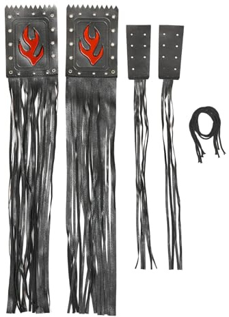 DIEKE PU Leder Motorrad Lenker Gasgriff Abdeckung mit Fransen Schwarze Quasten Fransen Lenker Handgriffabdeckung