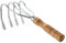 Hiemible Griffe À Main,Outil à Coquillages avec Manche en Bois - Râteau Multifonction 4 Dents pour Jardin Lac Ferme Étang Camping Coquillages Pelouse Et Rochers