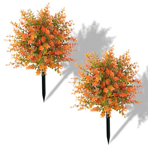 Künstlicher Eukalyptus, künstlicher Gartenstecker, 51 cm, 2 Stück