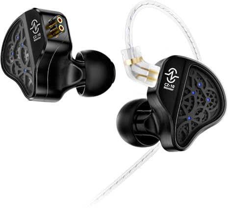 KINBOOFI CCZ CZ10 IEM Kopfhörer In Ear mit Kabel 1DD+4BA Gaming Ohrhörer mit Zinklegierungsgehäuse mit abnehmbarem OFC-Kabel für Audiophile und Gamer