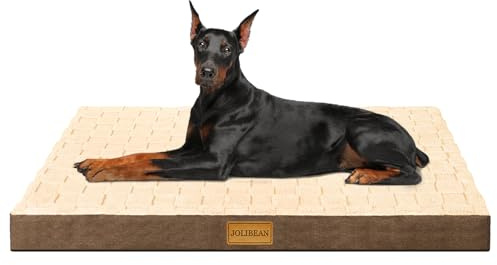Jolibean Orthopedic Jumbo Dog Bed for Extra Large Dogs 142X102cm, Waterproof Soft Warm Comfortable Egg Crate Foam Jumbo Pet Beds Mat with Removable Washable Cover and Nonskid Bottom, Brown