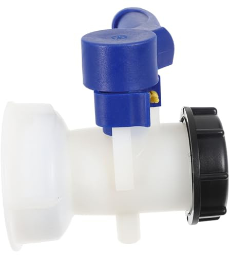Gatuida Vannes pour Conteneurs IBC Adaptateur Dn40 Plastique pour Réservoir d'eau d'une Tonne, Accessoire pour Cuve Chimique Industriel, Vanne à Bille Facile à Ouvrir Et Fermer