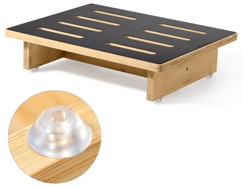 Roylvan Marchepied en Bois pour Adultes et Seniors avec Surface Antidérapante, Marche Simple de 9 cm Supportant 200 kg pour Intérieur/Extérieur, Aide Portable pour Salle de Bain Cuisine Chevet