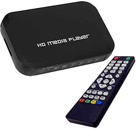 A28C Media Player Full HD 1080P HDMI AV VGA USB SD mit Fernbedienung | Spielt Videos, Musik und Fotos direkt von USB oder SD ab, mit Autoplay, Endlosschleife und Offline-Wiedergabe.