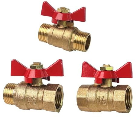 Kugelhahn Aus Messing, 1/4, 3/8, 1/2, 3/4 Zoll – 2-Wege-Absperrventil Mit Absperrklappe, For Brennstoff, Gas, Wasser, Öl Und Luft, 1 Stück(F-F,1/2)