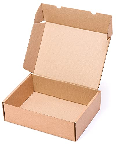 TELECAJAS | 25 Cajas 33x25x10 cms Postales Automontable de Cartón Ondulado para Envíos | Color Marrón Kraft - Pack de 25 cajas