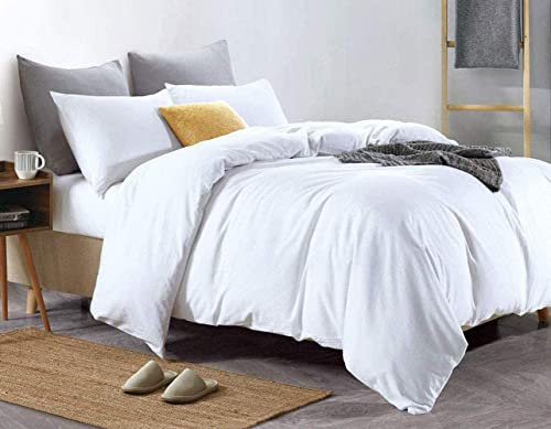 Euphoric Gifts WHITE 100% Pure Cotton (Egyptian Cotton) KING SIZE Duvet Cover Bed Set - includes duvet cover, fitted sheet & pillowcases