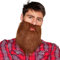 Boland 01841 - Bart Hipster, One Size, braun, mit Gummiband befestigt, Karneval, Mottoparty, Themenparty