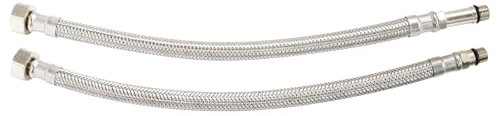 SOMATHERM FOR YOU, Lot de 2 flexibles sanitaires 300 mm DN8 - Raccords 3/8 et M 10/100 - Acier inoxydable, EPDM, étanchéité intégrée - Norme ACS, certifié QB - Souples et durables