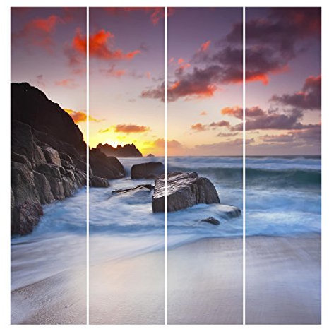 Bilderwelten Schiebegardinen Am Meer in Cornwall Flächenvorhänge Ohne Aufhängung 4X 250x60cm