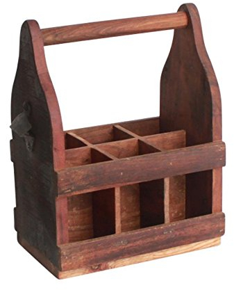 Wohnideenshop Loft Porte-Bouteille en Bois Vintage avec décapsuleur 33 x 21 x 40 cm