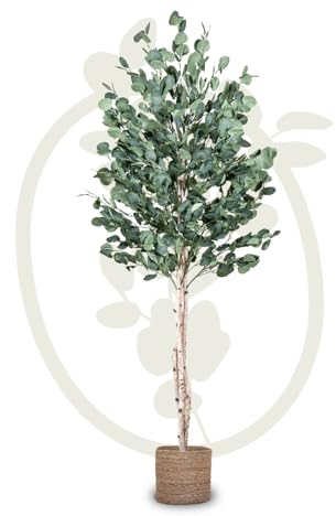 Maia Shop | Künstliche Eukalyptus | Kunstpflanzen | Künstlicher Baum | Maße: 180 x 80 cm | Kunstpflanze Groß | Fake Plant | Plastik Pflanze | Deko | Deko Wohnzimmer