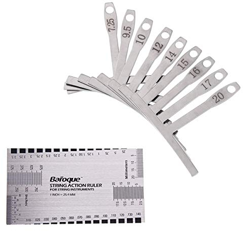 Guitarra Gauge Acción configuración regla con uego de 9 understring Radio Calibre Herramientas Luthier para guitarra y bajo la configuración