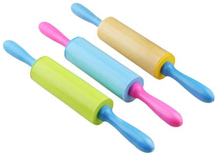 STOBOK Rouleau à Pâtisserie Enfant Plastique Clay DIY Pâte Outils Kit Extrudeuse Outils 3pcs (Couleur Aléatoire)