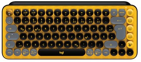 Logitech POP Keys Clavier Mécanique Sans Fil avec Touches Emoji Personnalisables, Clavier Allemand QWERTZ - Blast
