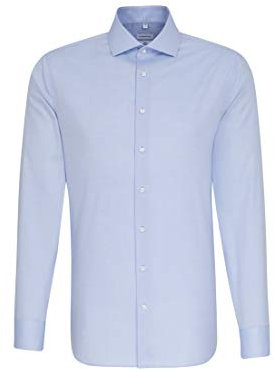 Seidensticker Herren Slim Fit Bügelfrei Business Kent Langarm Businesshemd, Hellblau, 39 EU