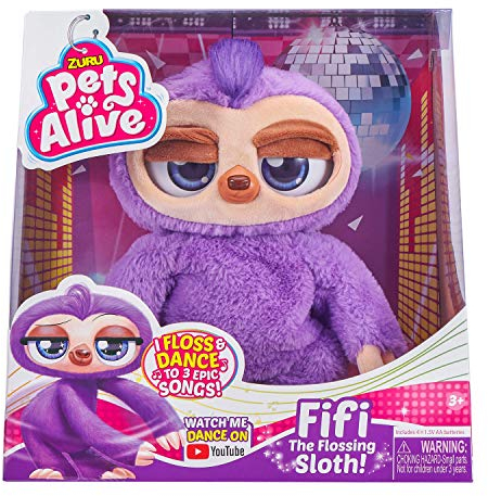 Zuru 9516 Pets Alive Fifi das tanzende Faultier, Tanzt den Floss-Tanz