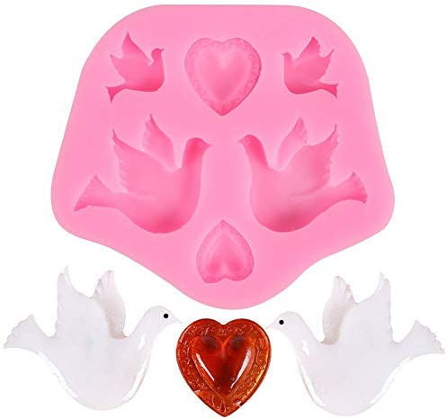 DUBENS Stampo per pasta di zucchero in silicone per fiori di uccello, stampo per fondente, stampi in silicone per argilla zucchero gumpaste decorazione torta