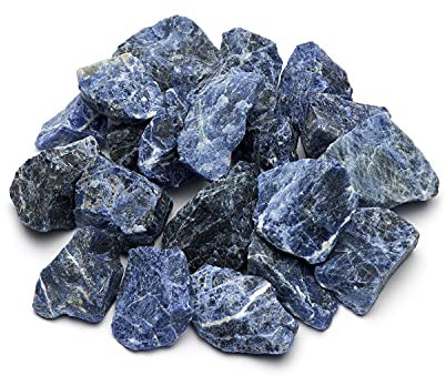 PURAJA Sodalith Edelsteine Set | Naturbelassene Premium Rohsteine | Vielseitige Verwendung als Wassersteine, Heilsteine, Chakrasteine | Sortenreine Kristalle