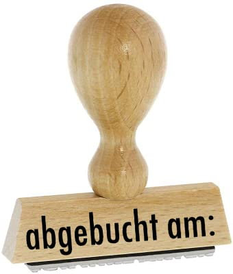 Lagerstempel/Lagertext – abgebucht am - von Kaufhaus2010 Buchenholzstempel – Lagertextstempel zur Kennzeichnung von Rechnungen und anderen Dokumenten 4 cm lang