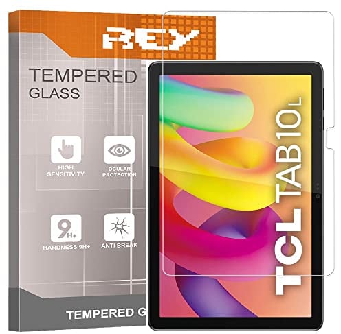 REY Protector de Pantalla para TCL Tab 10L 10,1, Cristal Vidrio Templado Premium