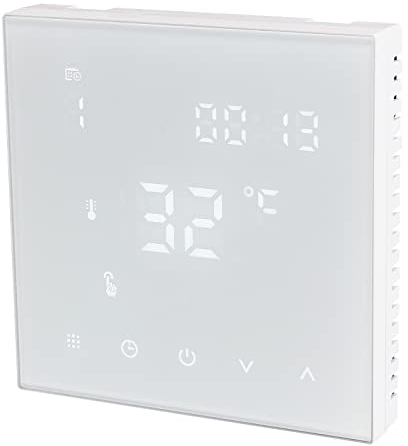 Wengart Heizungsthermostat Programmierbar Raumthermostat Digital Wandthermostat WG607,Unterputz für Wassererwärmung Fußbodenheizung max3A,schwarz